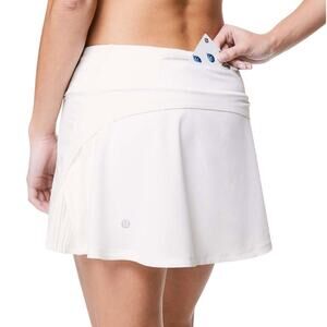 Lululemon Play Off The Pleats Skirt 13" White Tennis Golf Skort Size 8 EUC